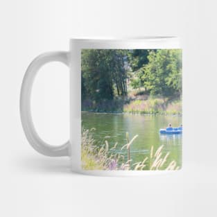 Couple Floating Down the Penticton River Channel in Summer Mug